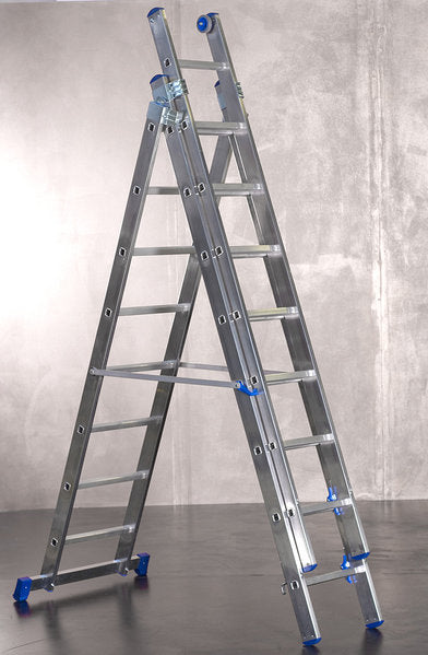 Scala in alluminio a 3 tronchi – 2,5 m – 8 pioli